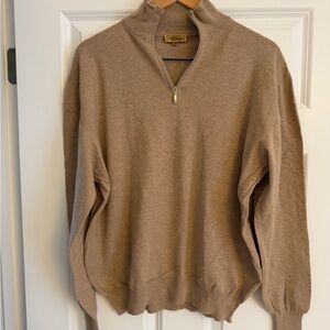 Paul Stuart Beige Zip-Up Sweater